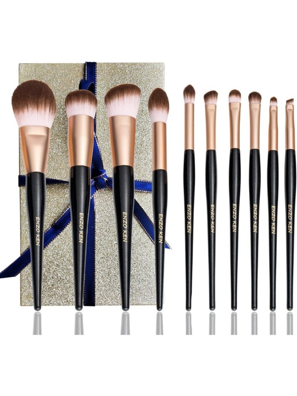Elegant Natural Goat Hair Makeup Brush Set with Gift Box | Professional Cosmetic